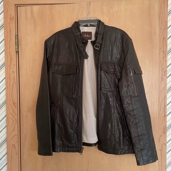 100% Genuine Lambskin Leather Moto Jacket (Men's) by Cole Haan
